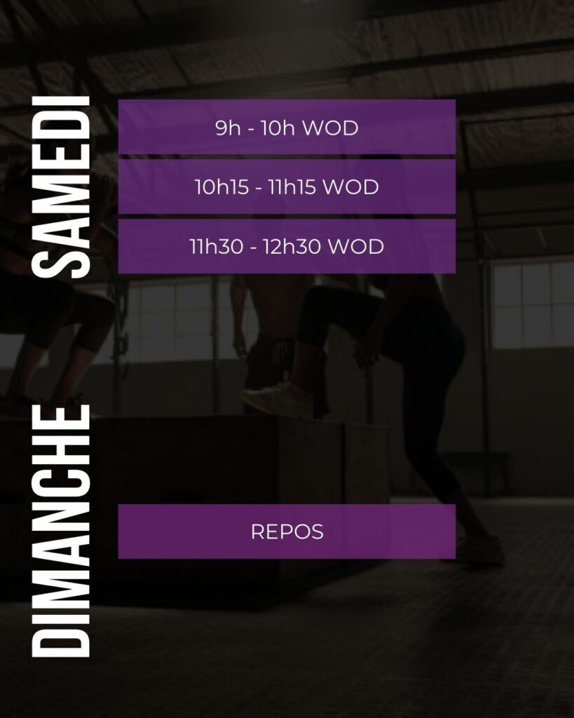 Horaires des Wods créneaux sportifs Dinan Taden CrossFit